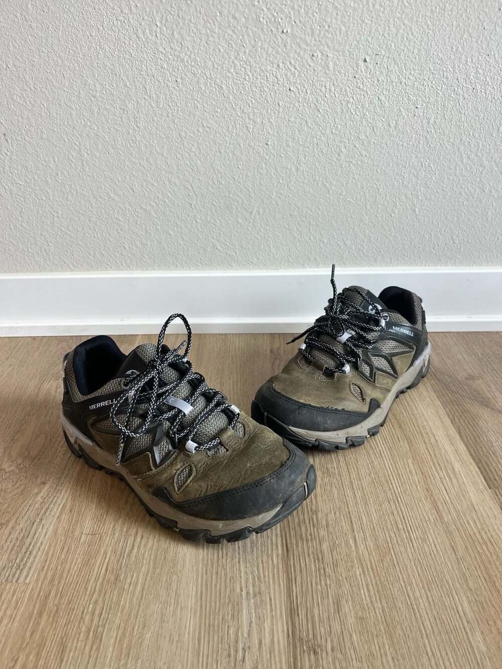Merrell, Women's All Out Blaze 2 Waterproof Hiking/Camping Shoes, Olive, 8